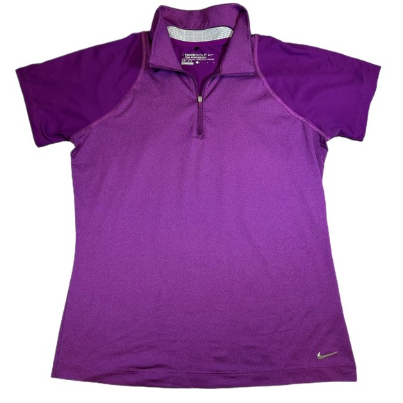 Nike Tops - Nike Golf Tour Performance Women’s Quarter-Zip Purple Short Sleeve Short-Large